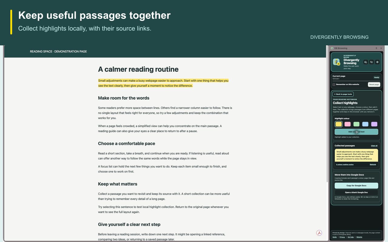 Collected highlights with source links and colours