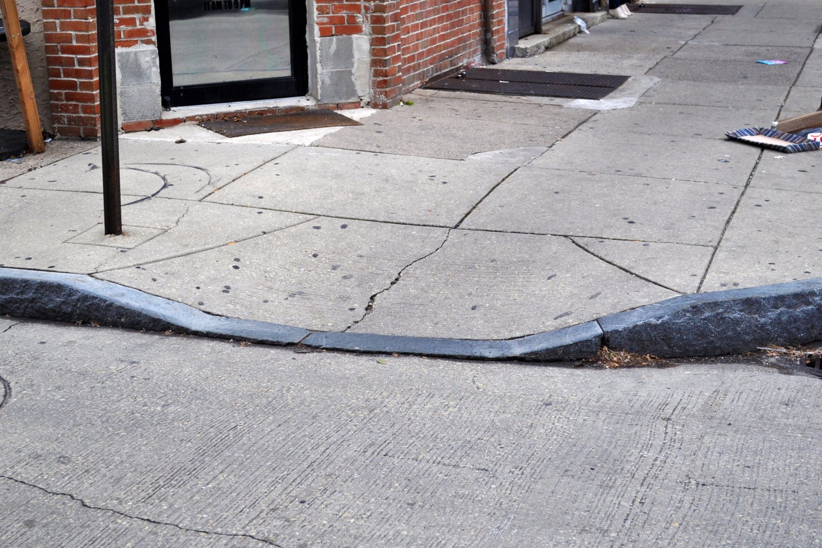 Picture of a kerb cut.